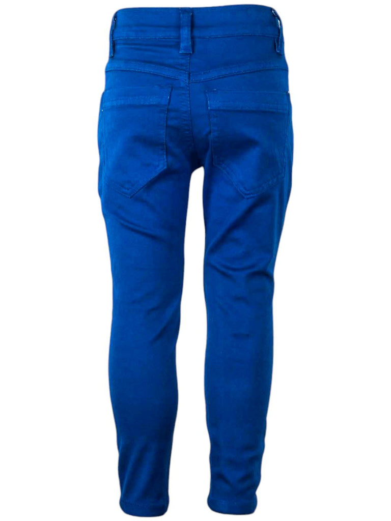 Deep_Blue_Slim-Fit_Stretchable_Pants_for_Girls_Back_View