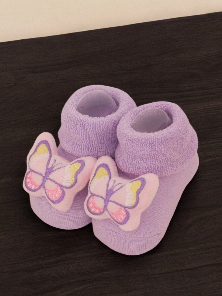 Delicate Butterfly Baby Socks - Lavender Dreams