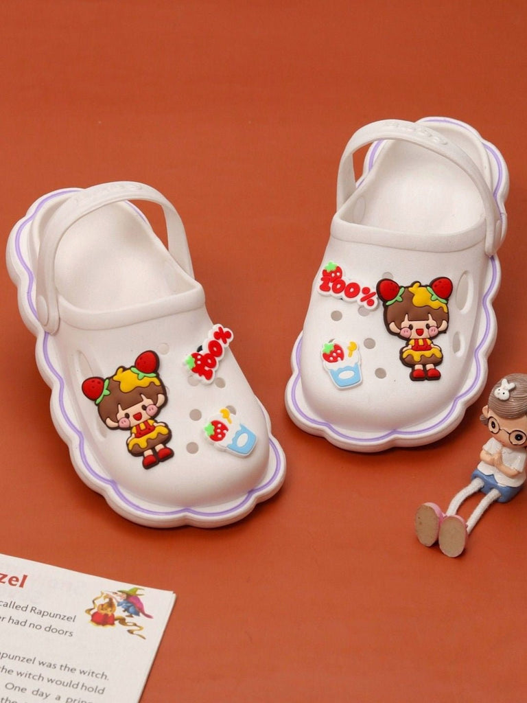 Yellow Bee Delightful Strawberry Milkshake Clogs for Girls - Creative View