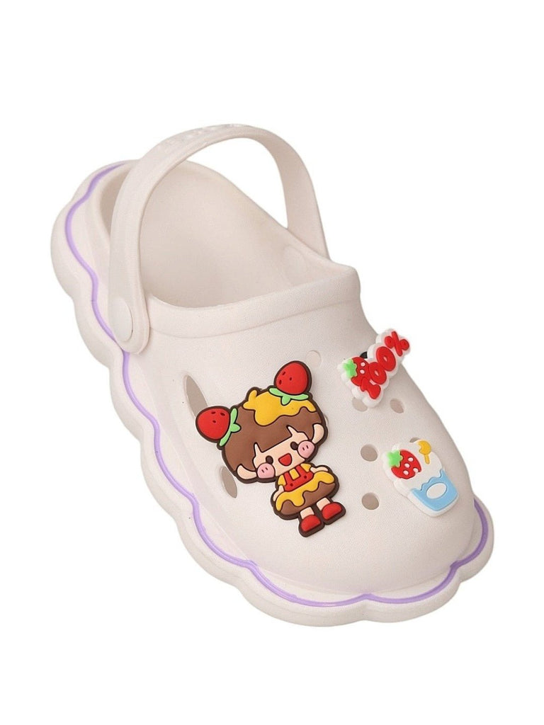 Yellow Bee Delightful Strawberry Milkshake Clogs for Girls - Side Angle  View