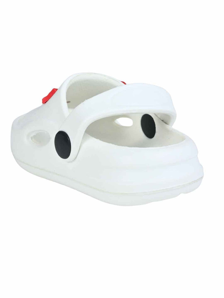 Delightful & Fun Doll and Fruit Decorative Charms Sandals for Girls – White-Back View