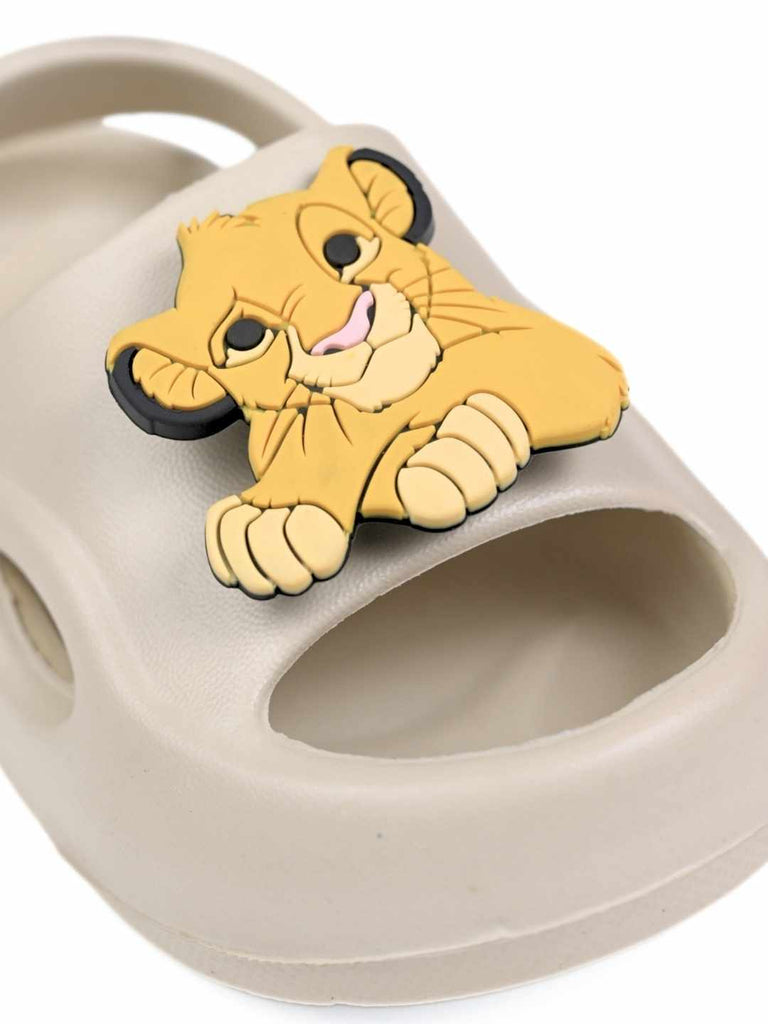 Yellow Bee Delightful & Stylish Simba Rotating Charm Sandals for Boys – Beige - Close Up View