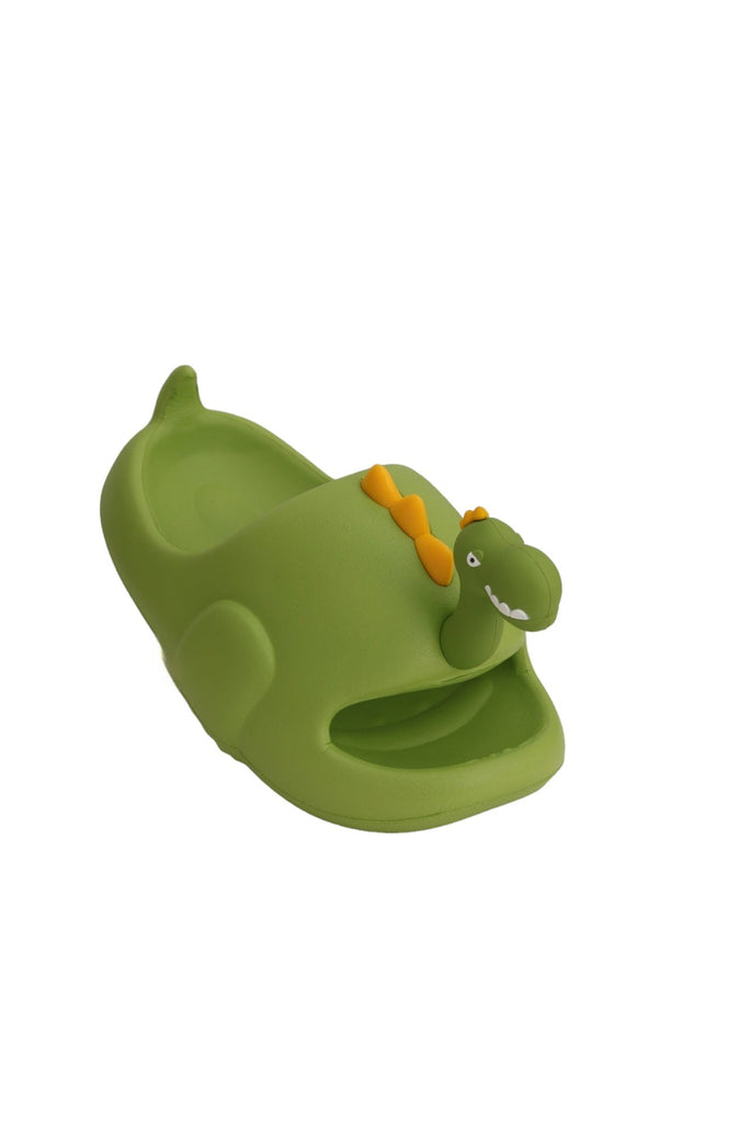 Dino Delight Sliders angle view showing cheerful green color and dinosaur theme for boys.