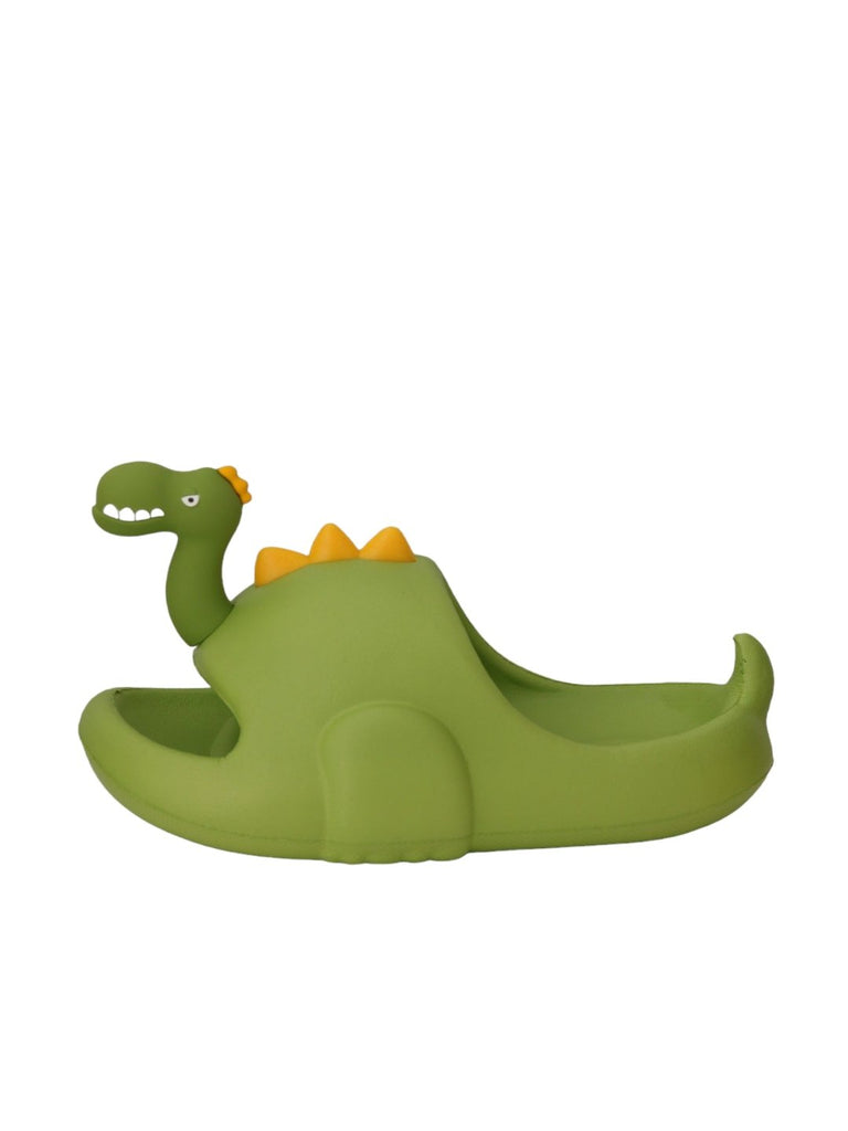 Side view of Dino Delight Sliders showing the side profile and green color of dinosaur-themed slides.