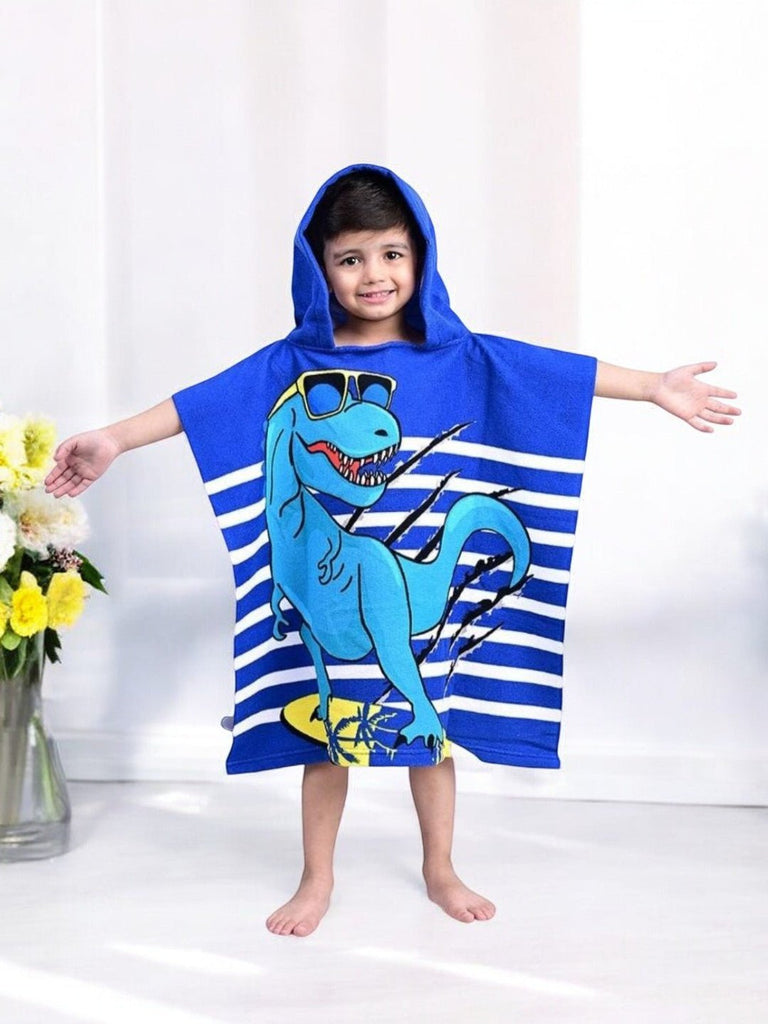 dino-hooded-poncho-towel-for-boys-blue