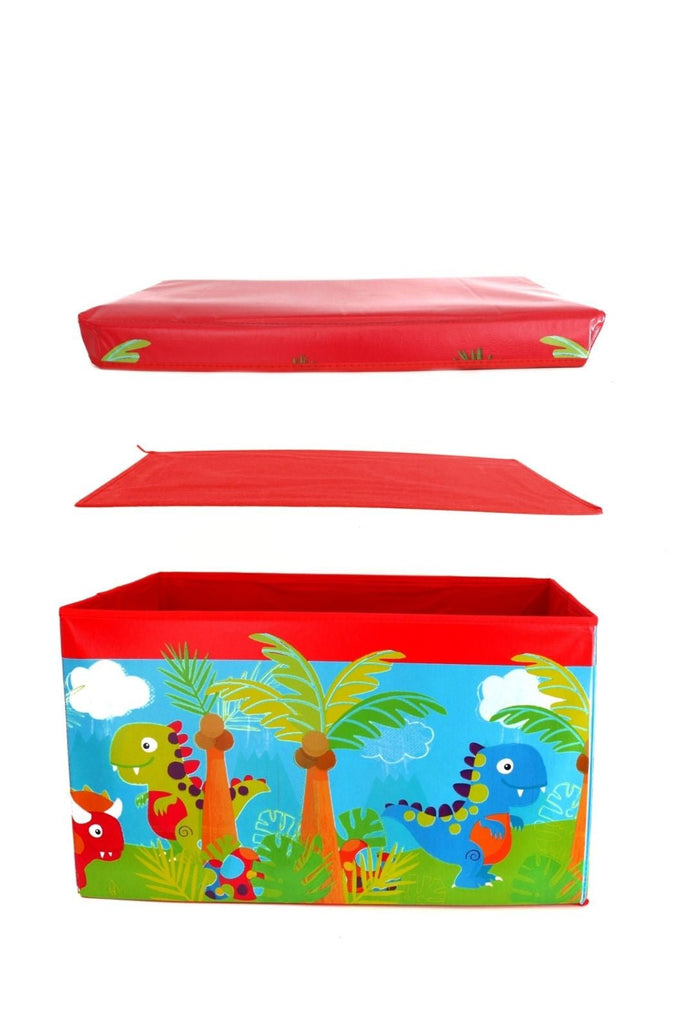 Packaging view of the Yellow Bee Dino Multi-Functional Folding Storage Box Organizer.