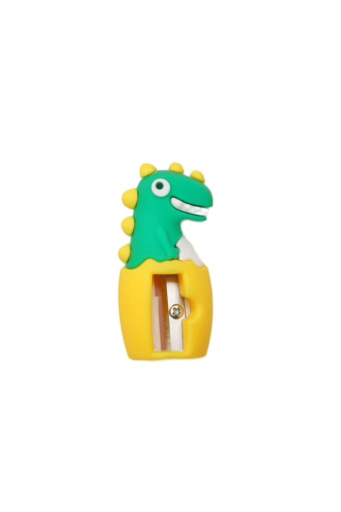 A dinosaur-themed sharpener in yellow and green by Yellow Bee