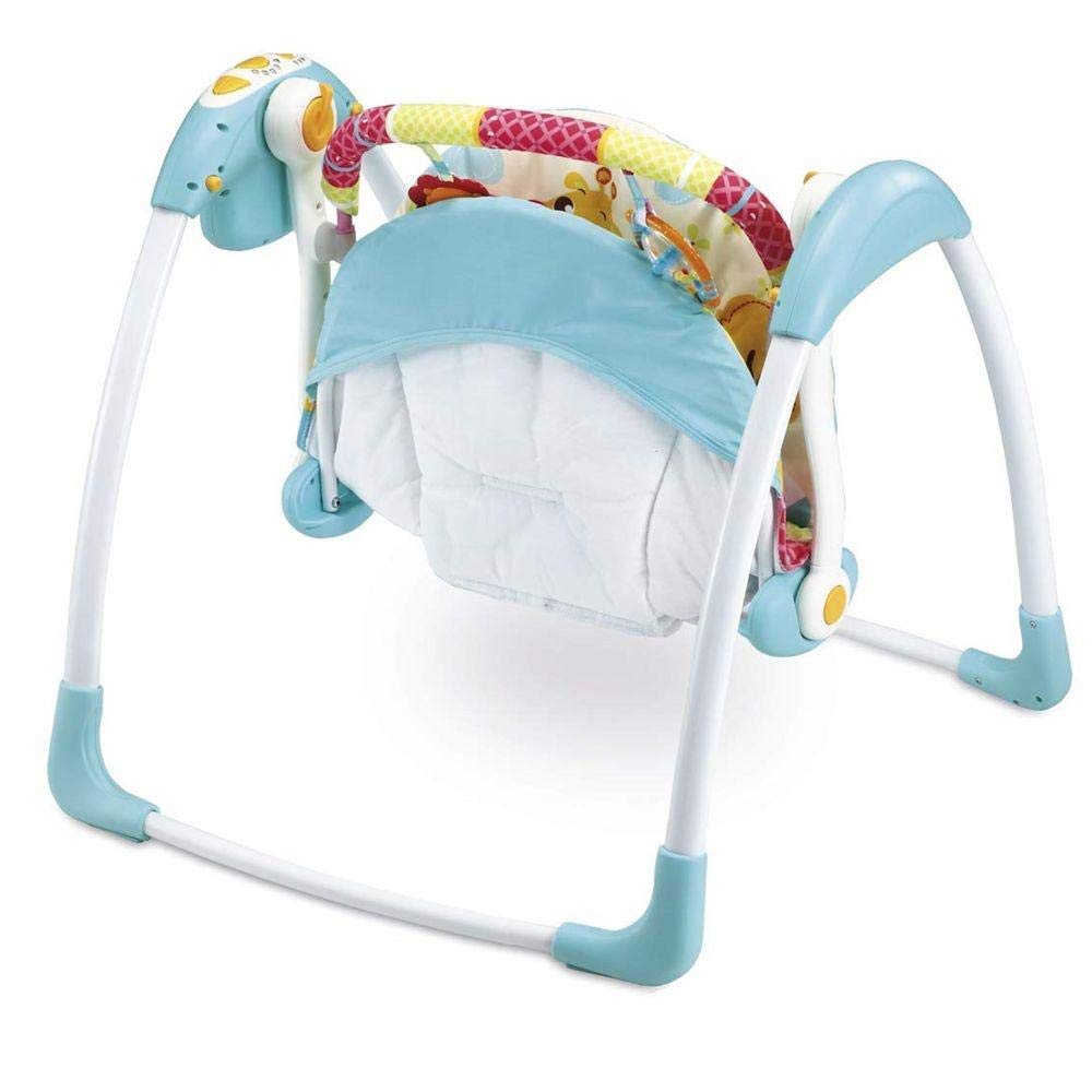 mastela delux portable swing for baby back view.