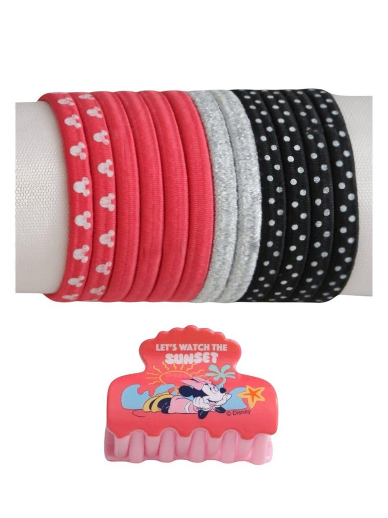 Disney by Yellow Bee Minnie Mouse Tie Set with Matching Clutcher for Girls- Multi, 13-Piece-Full View