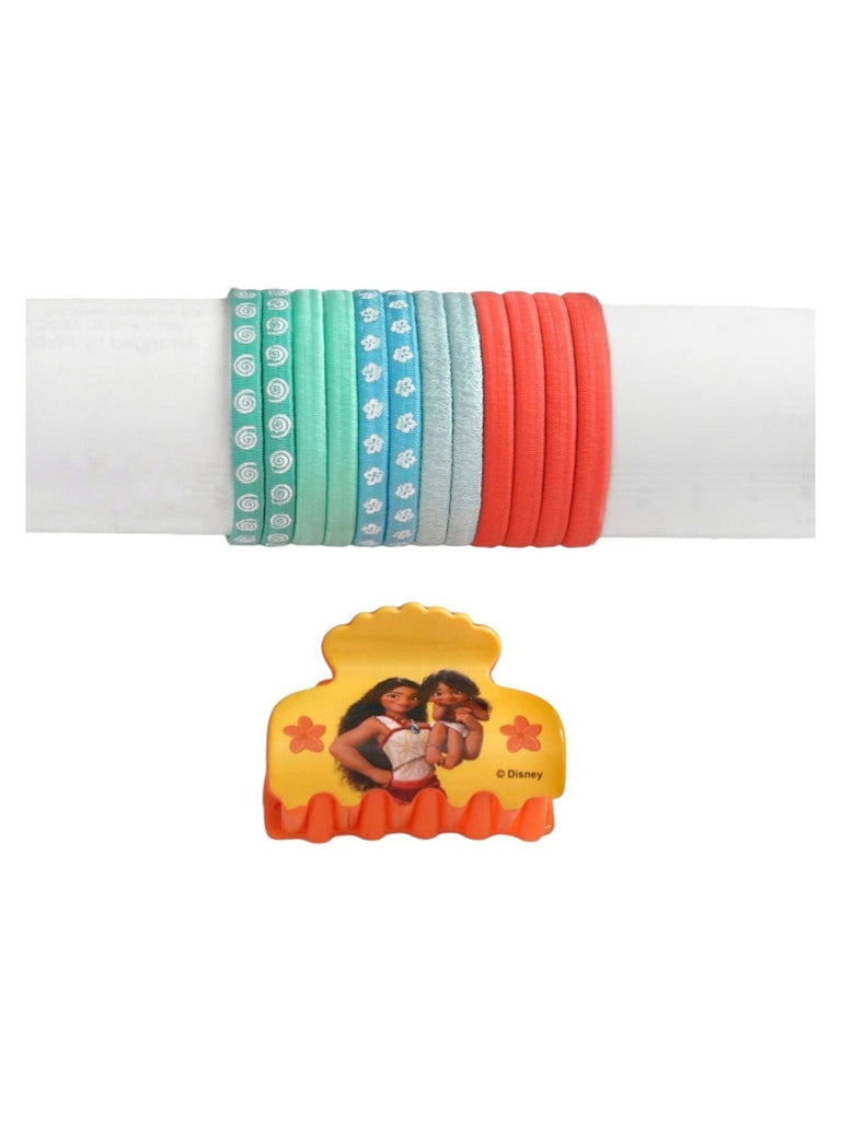 Disney Moana Hair Tie Set with Matching Clutcher for Girls- Multi, 13-Piece-Full View