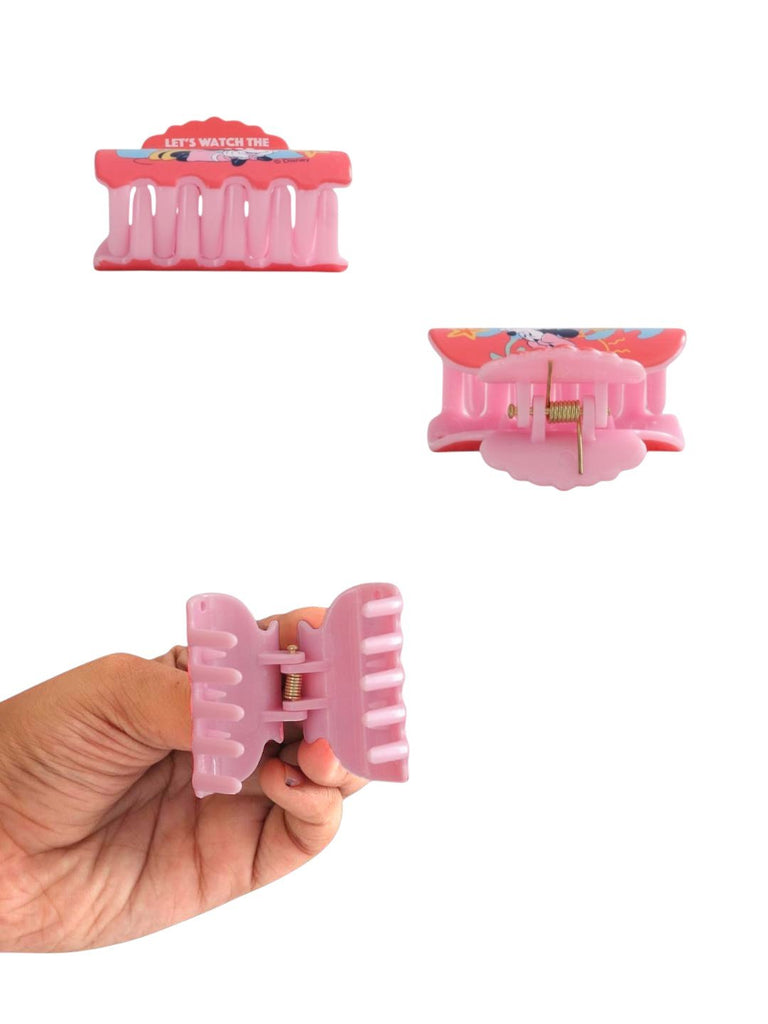 Disney by Yellow Bee Minnie Mouse Hair Tie Set with Matching Clutcher for Girls- Red-Close up view