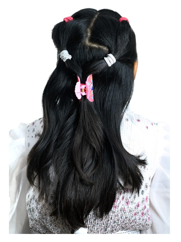 Disney by Yellow Bee Stitch, Snow White, Aurora and Minnie Mouse Hair Tie Set with Matching Clutcher for Girls- Multi, 52-Piece-Model View-1