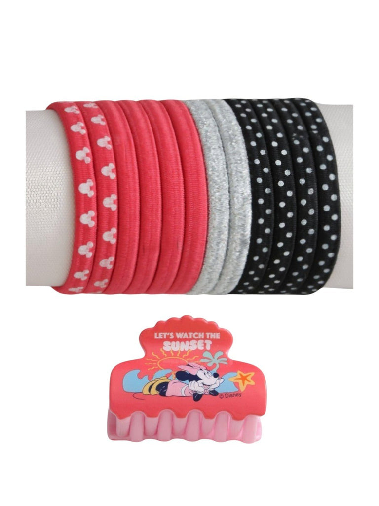Disney Minnie Mouse Hair Tie Set with Matching Clutcher for Girls- Multi, 52-Piece-Full View