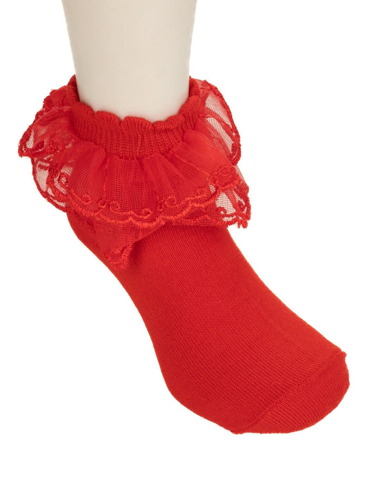 Red Lace Frill Baby Socks – Stylish and Comfortable Footwear for Babies