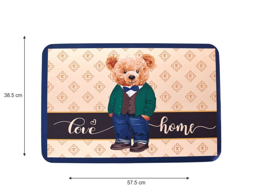 Complete view of the stylish Teddy Bear Welcome Mat by Yellow Bee
