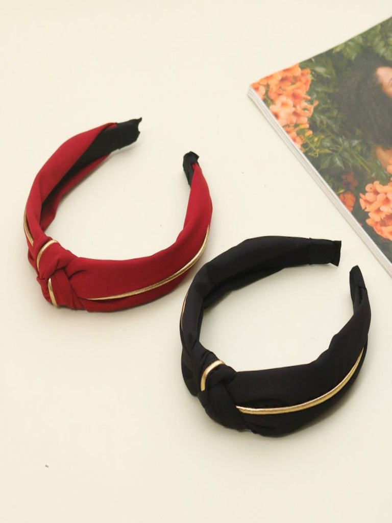 Combo Pack of Black and Red Yellow Bee Fashionable Hairbands for Girls