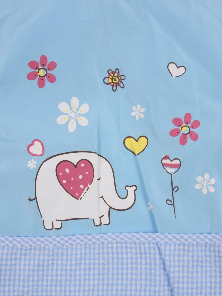 Close-up view of Yellow Bee Elephant and Flowers Soft Baby Bibs highlighting the print and material quality.