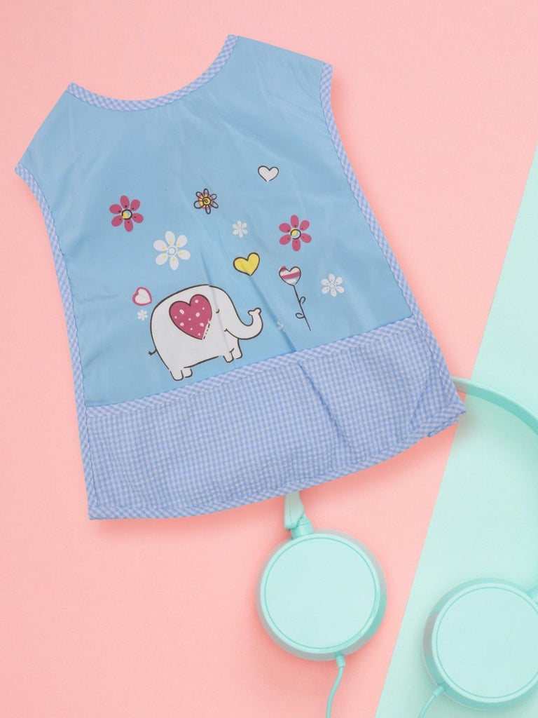 Yellow Bee Elephant and Flowers Soft Baby Bibs in a playful setting showcasing its use during mealtime.