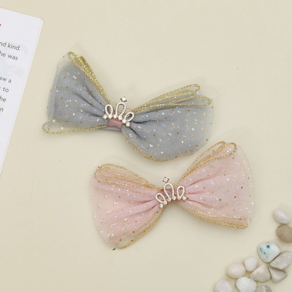 Yellow Bee's Crown Embellished Shimmer Hair Clips in Creative Display
