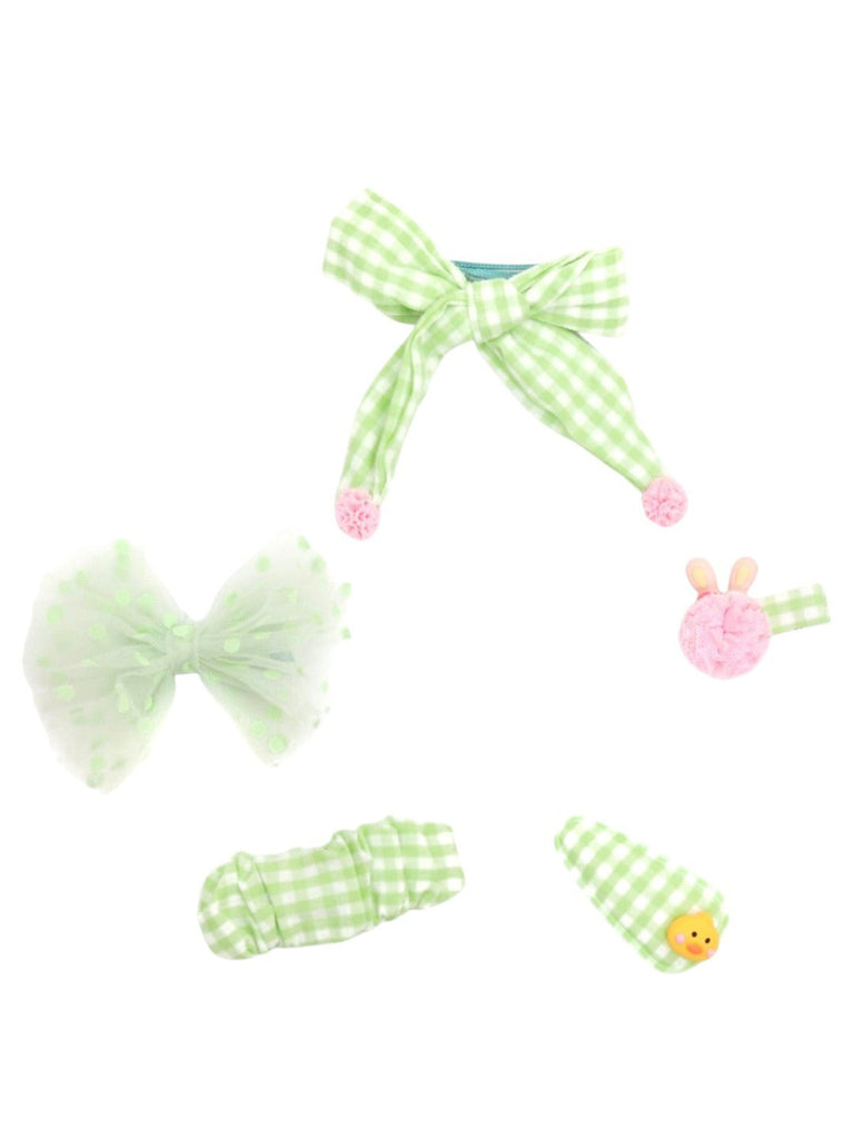 Embellished Hair Clips for Girls Set of 5 - Full View