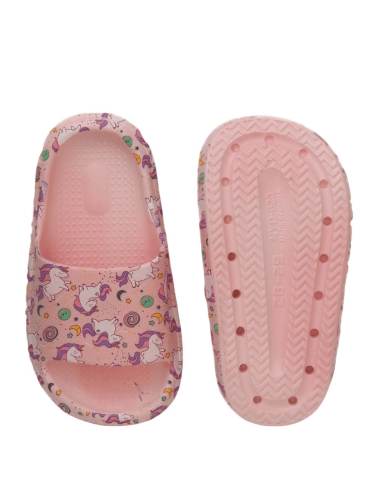 Enchanted Dream Pink Unicorn Slides - Magical Comfort for Your Feet- Front & Back View