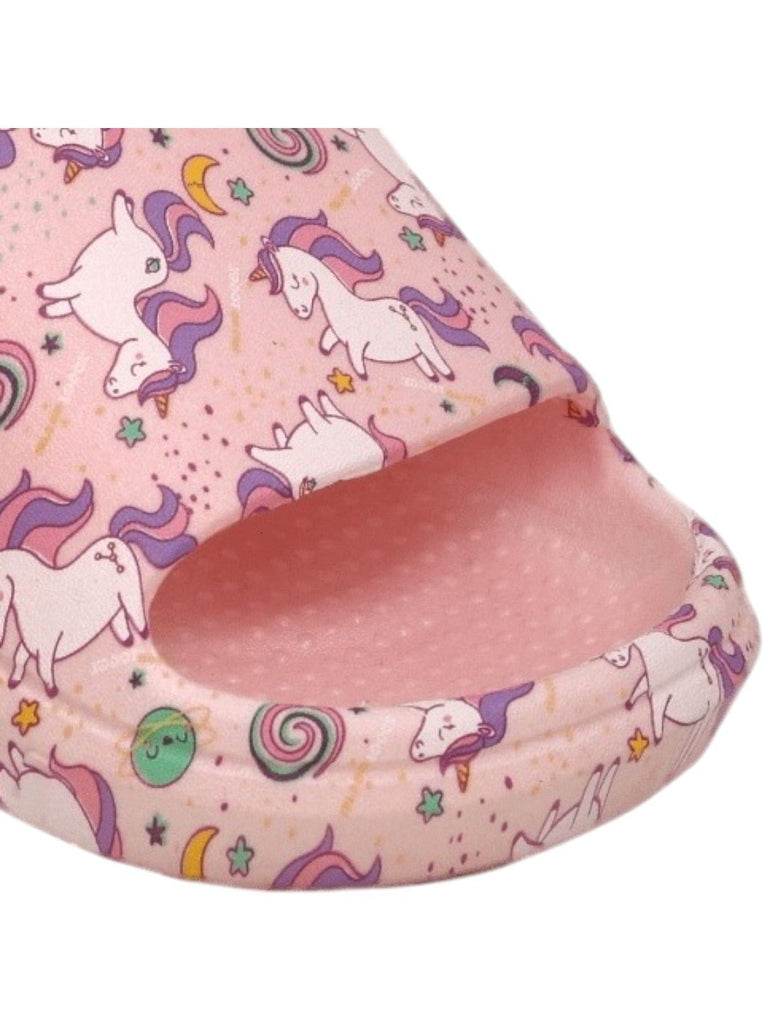 Enchanted Dream Pink Unicorn Slides - Magical Comfort for Your Feet- Close up View