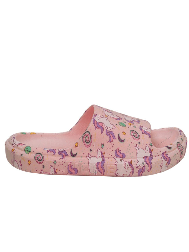 Enchanted Dream Pink Unicorn Slides - Magical Comfort for Your Feet- Side View