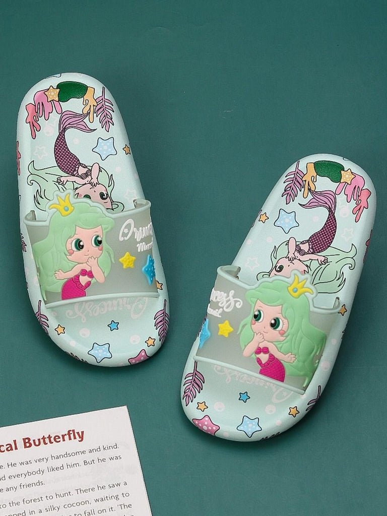 Creativity view showing the playful and whimsical design of the Enchanted Mermaid Princess Aqua Slides for girls.