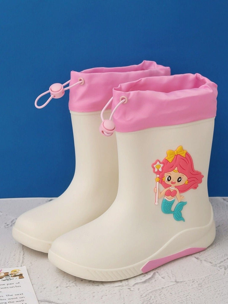 Display View of Enchanted Mermaid White Rain Boots For Girls