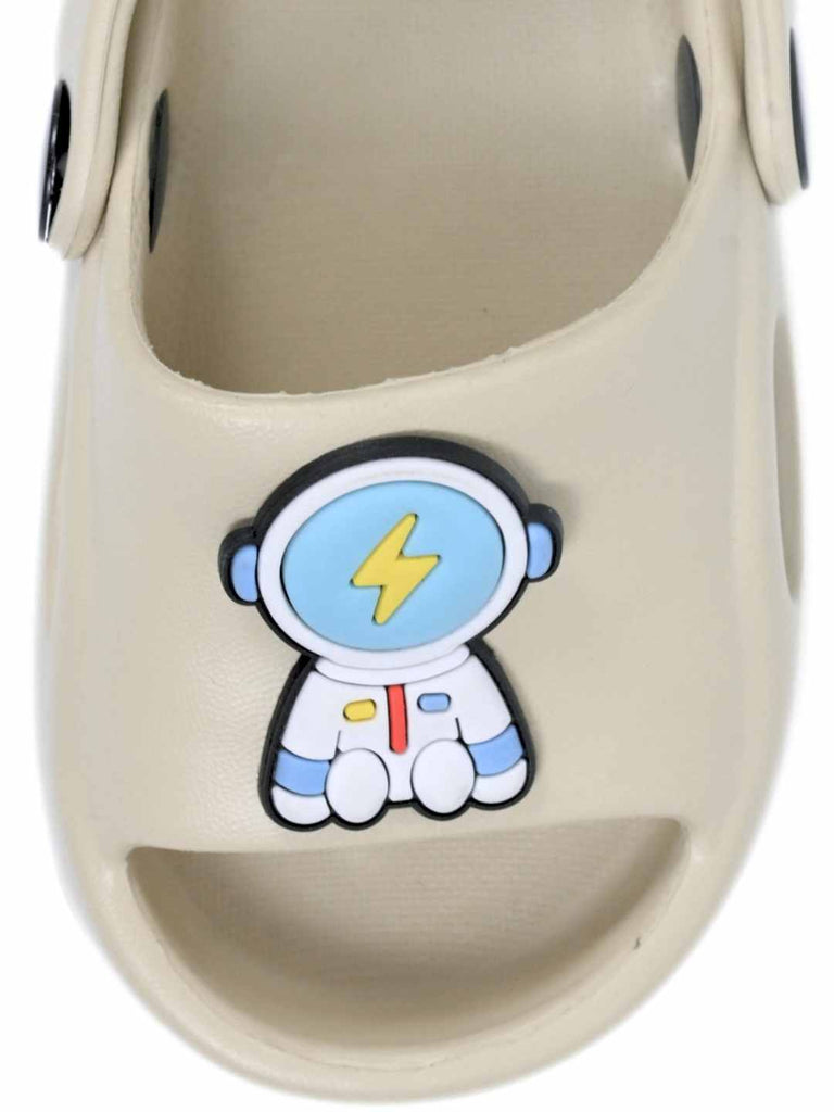 Eye- Catching Galaxy Themed Charm Sandals for Boys – Beige Front View