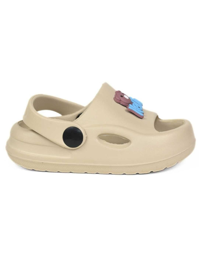 Eye-Catching Hello Bear Charms Sandals for Boys – Beige - Side View