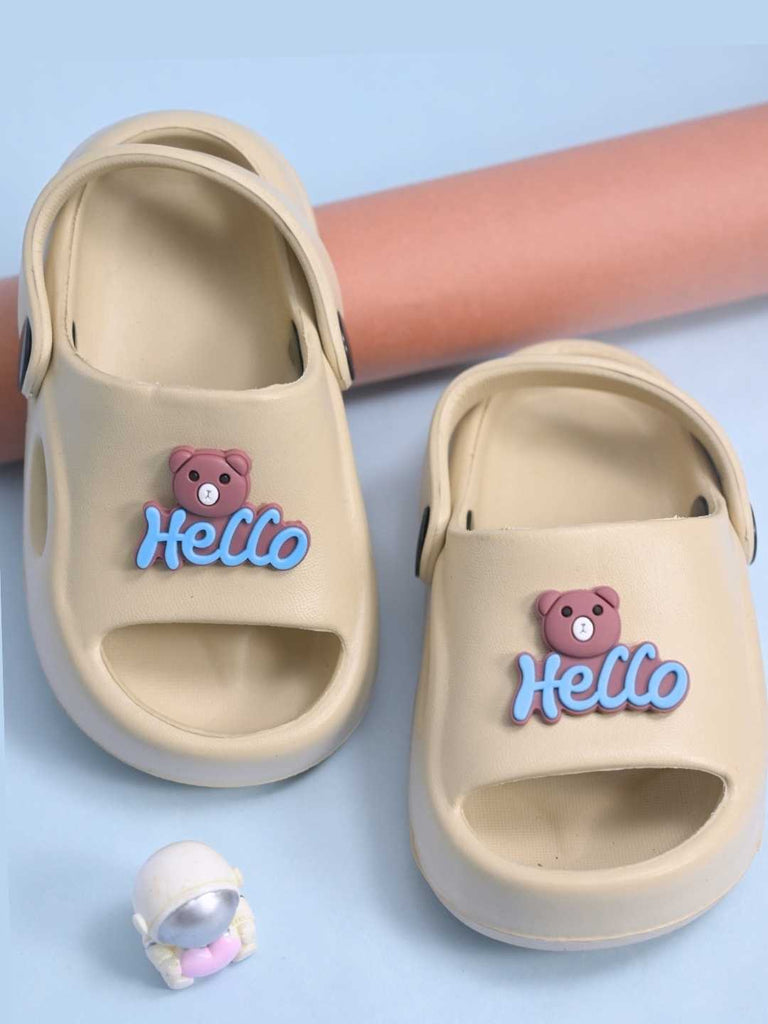Eye-Catching Hello Bear Charms Sandals for Boys – Beige - Creative Vew