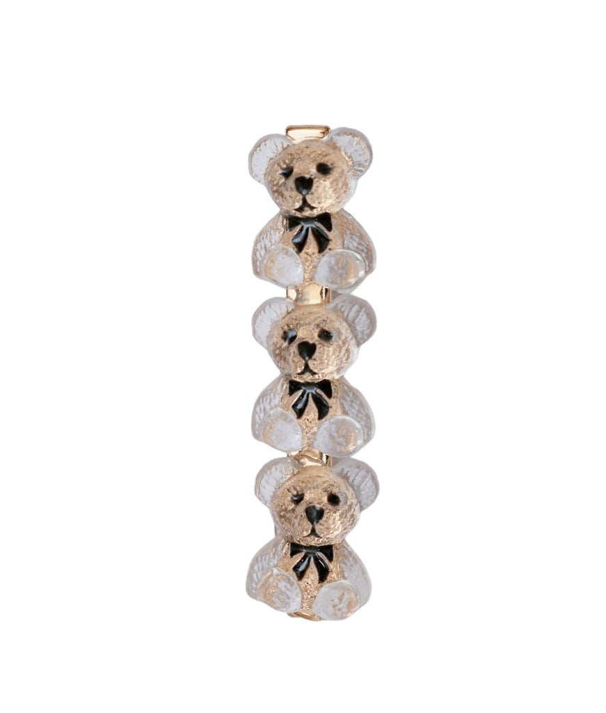 Yellow Bee's stone-studded hair clip collection featuring Teddy bear.
