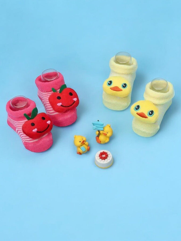 Baby Socks with Cute Apple Stuffed Toy and Anti-Slip Soles creative view