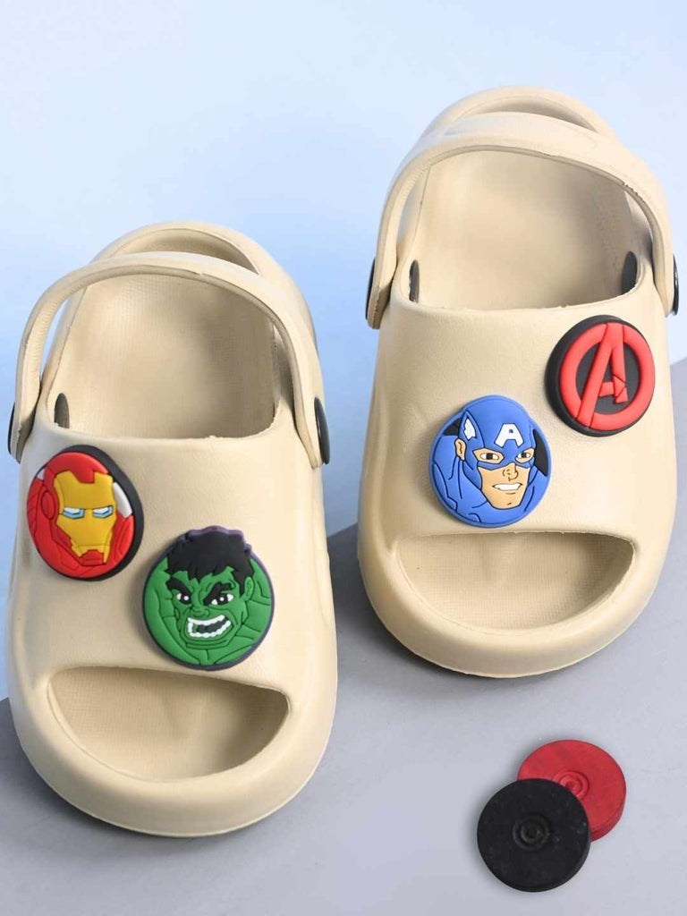 Fun & Adventurous Avengers Character Sandals for Boys- Beige-Creative View