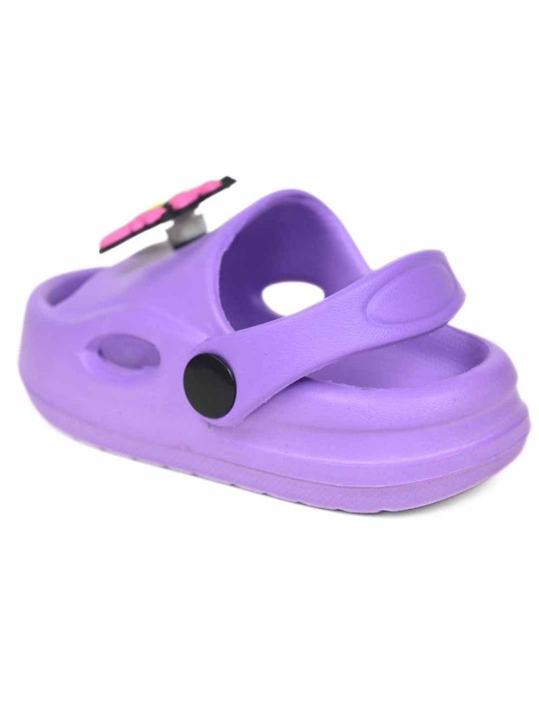 Fun & Eye-Catching Minnie Mouse Rotating Charms Sandals for Girls – Purple-Back View