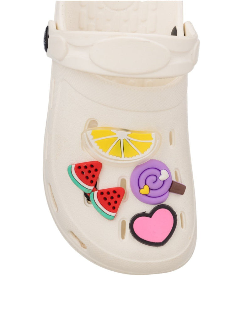 Fun_FlexibleCartoonClogswithFruitCandyandHeartCharmsforGirls-White-FrontView