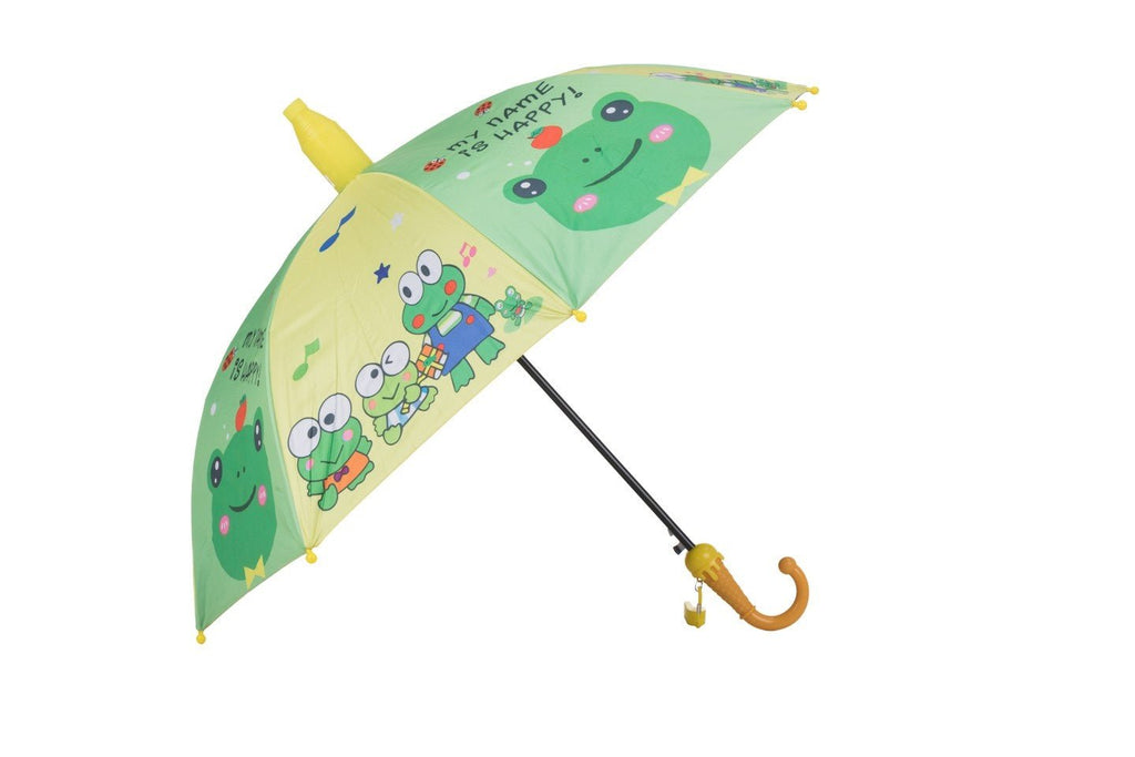 Full view of Funny Frog Themed Umbrella for Boys by Yellow Bee