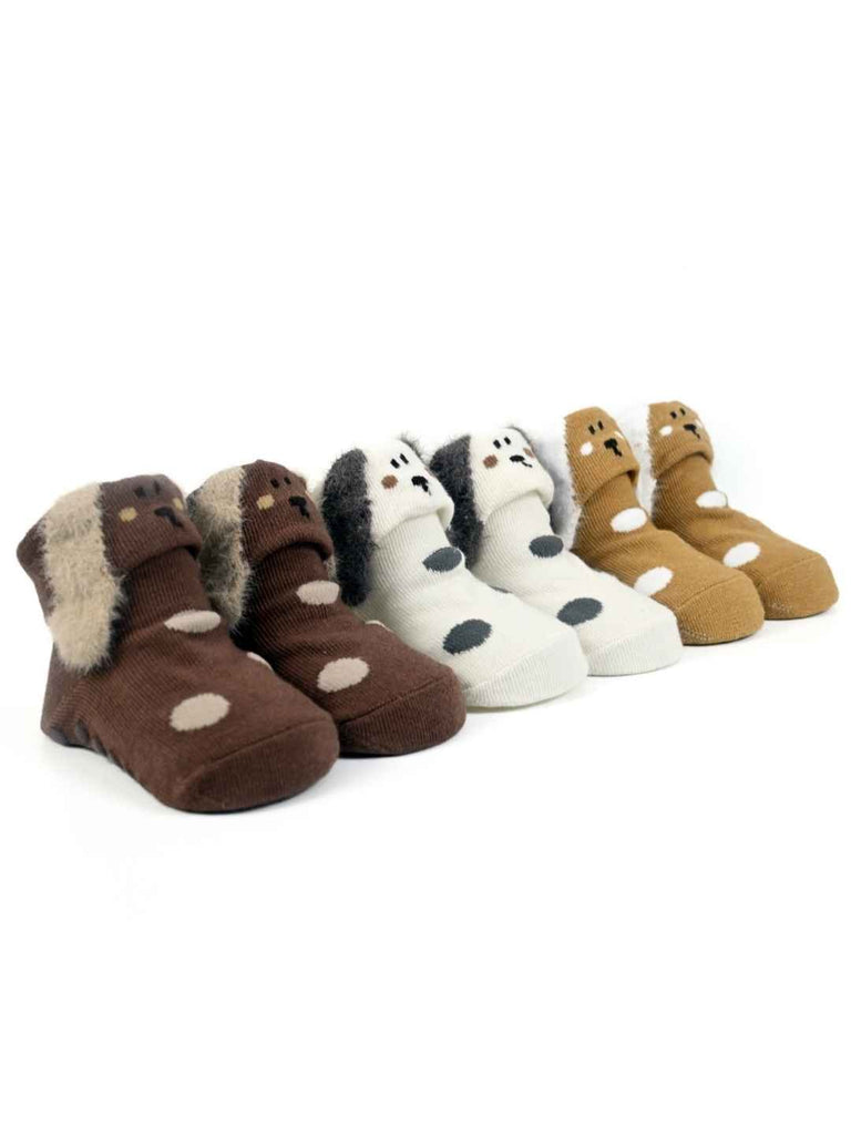 Furry_Friends_Baby_Sock_Trio_Soft_Knit_Booties_with_Cute_Puppy_Designs_for_Everyday_Comfort-Angle View