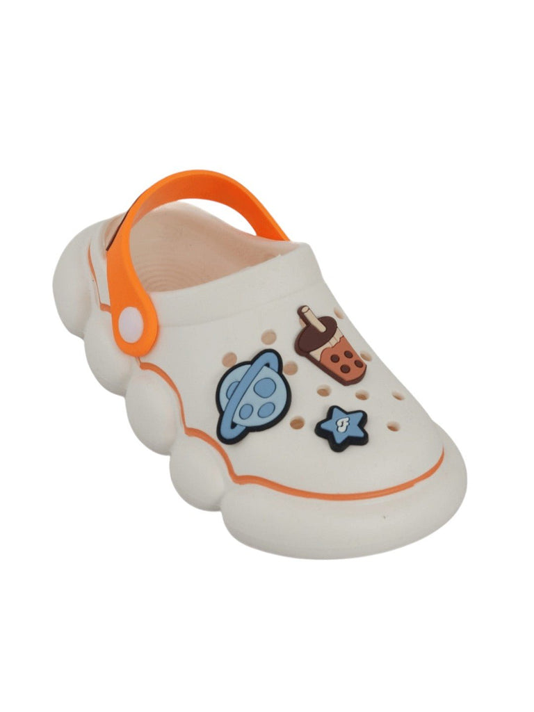 Galactic Comfort in Every Step: Kids' Space Motif Clogs-Angle view