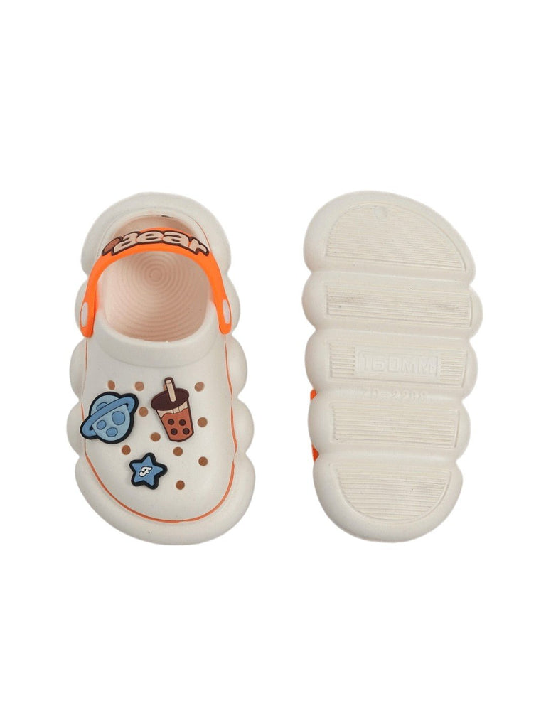 Galactic Comfort in Every Step: Kids' Space Motif Clogs-Front & Back view