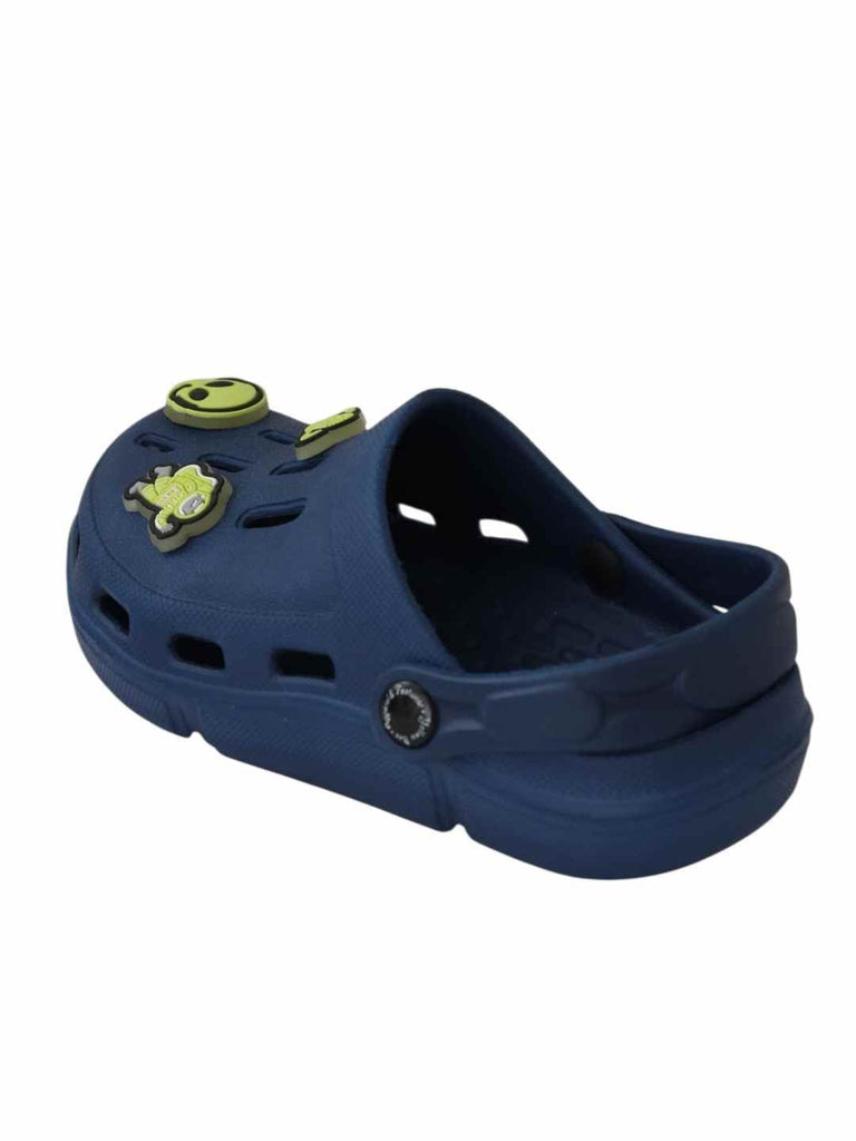 Galactic Glow-in-the-Dark Alien & Space Charms Clogs for Boys- Dark Blue-Back View