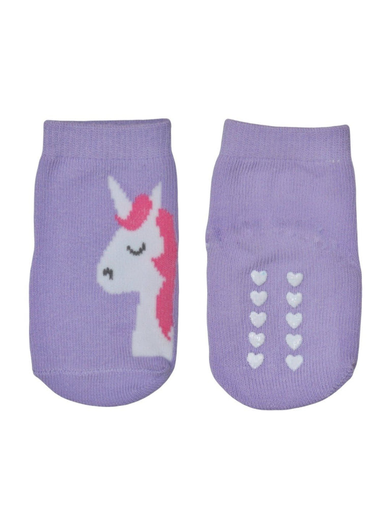 Girls' Magical Unicorn Cotton Socks Set- Full Front & Back View