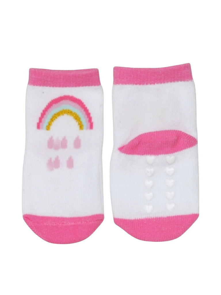 Girls' Magical Rainbow Cotton Socks Set- Front & Back View