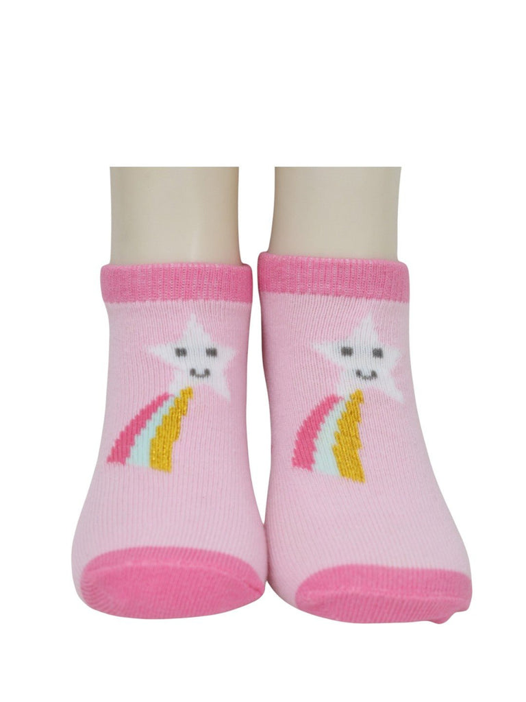 Girls' Star Patterned Cotton Socks Combo- Front View