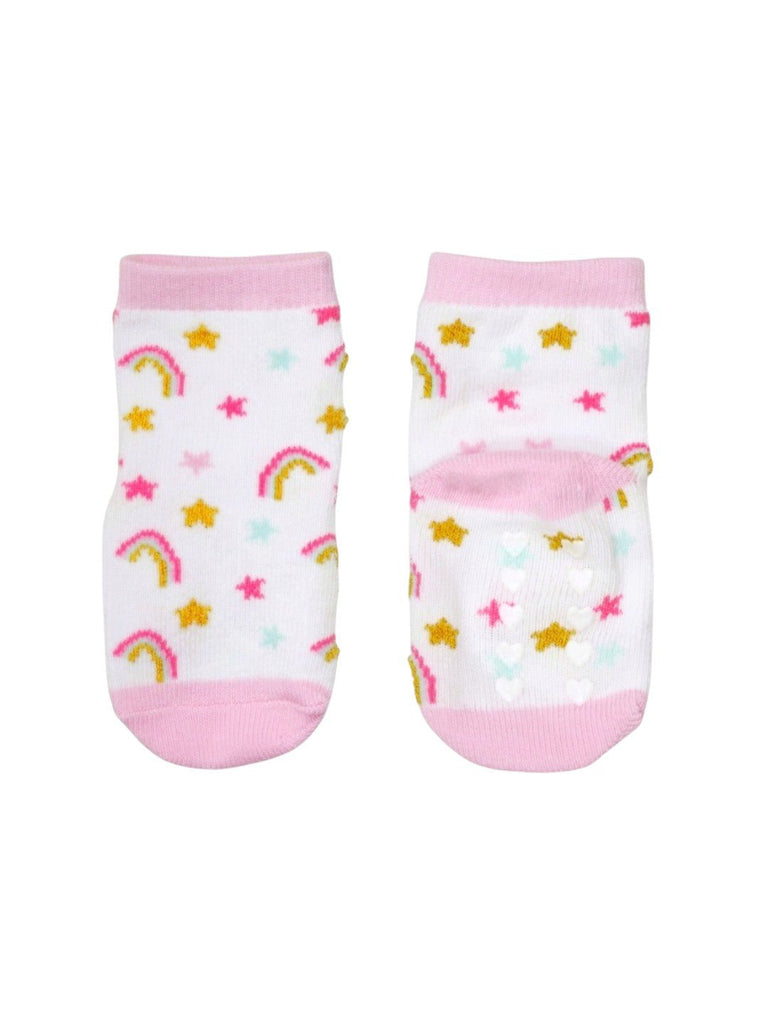 Girls' Rainbow Cotton Socks Combo - Full Front & Back View