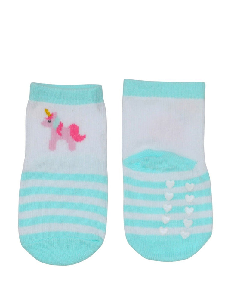 Girls' Unicorn Cotton Socks Combo - Full Front & Back View