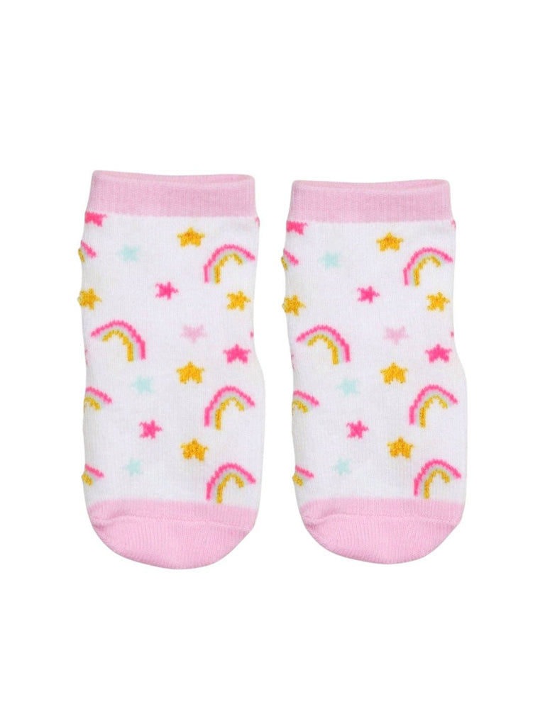 Girls' Rainbow Cotton Socks Combo - Full Front View