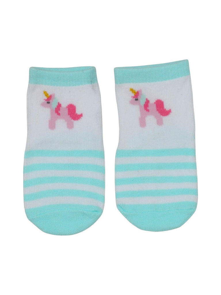 Girls' Unicorn Cotton Socks Combo - Full Front View