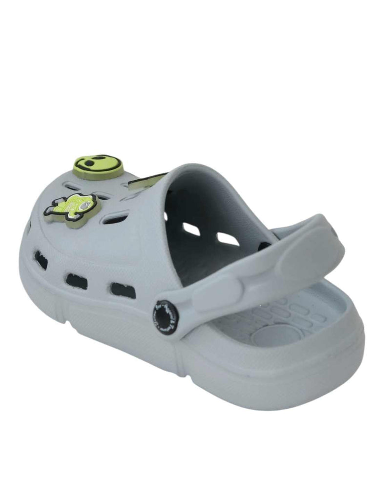 Glow-in-the-Dark Alien & Space Charms Clogs for Boys- Grey-Back View